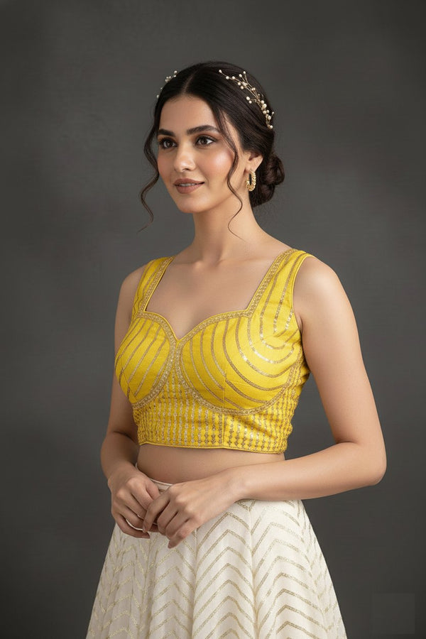 Premium Milan Silk Sequins Zari & Thread Work Designer Blouse ✨