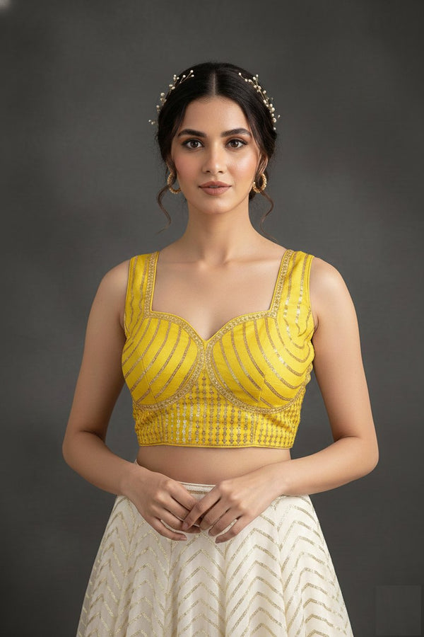 Premium Milan Silk Sequins Zari & Thread Work Designer Blouse ✨