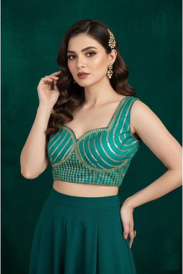 Premium Milan Silk Sequins Zari & Thread Work Designer Blouse ✨