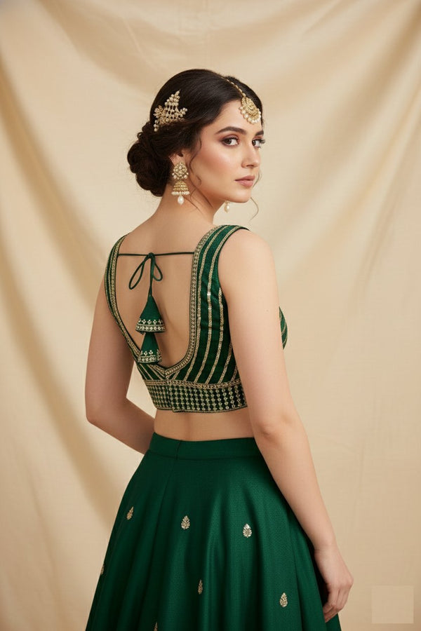 Premium Milan Silk Sequins Zari & Thread Work Designer Blouse ✨