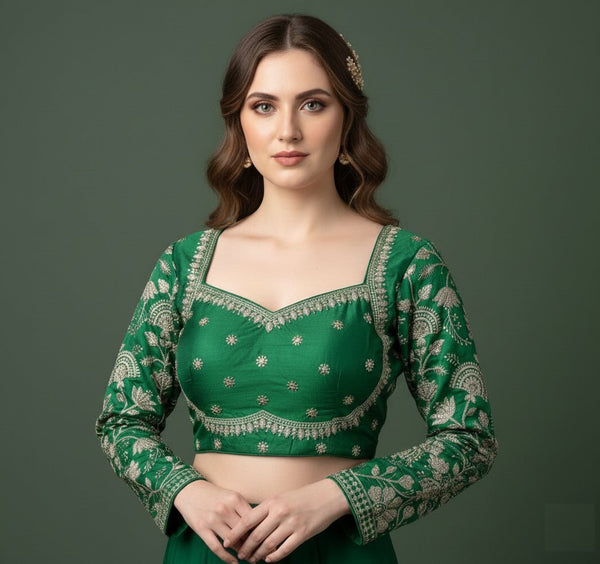 Heavy Silk Sequins Embellished Bridal Blouse ✨