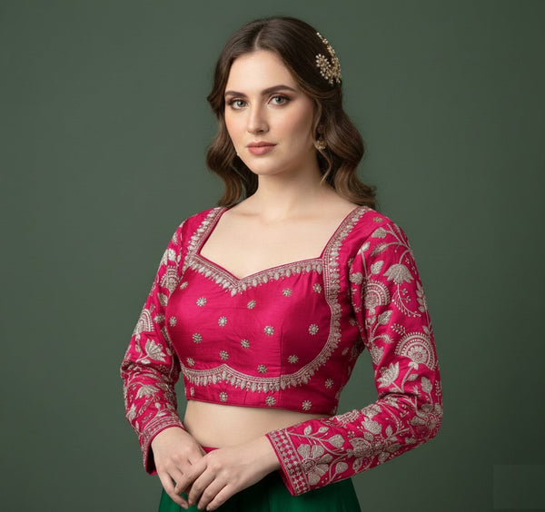 Heavy Silk Sequins Embellished Bridal Blouse ✨