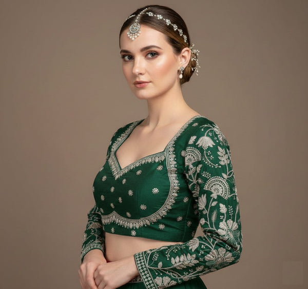 Heavy Silk Sequins Embellished Bridal Blouse ✨