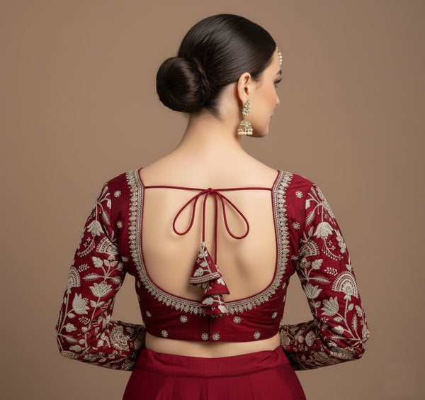 Heavy Silk Sequins Embellished Bridal Blouse ✨