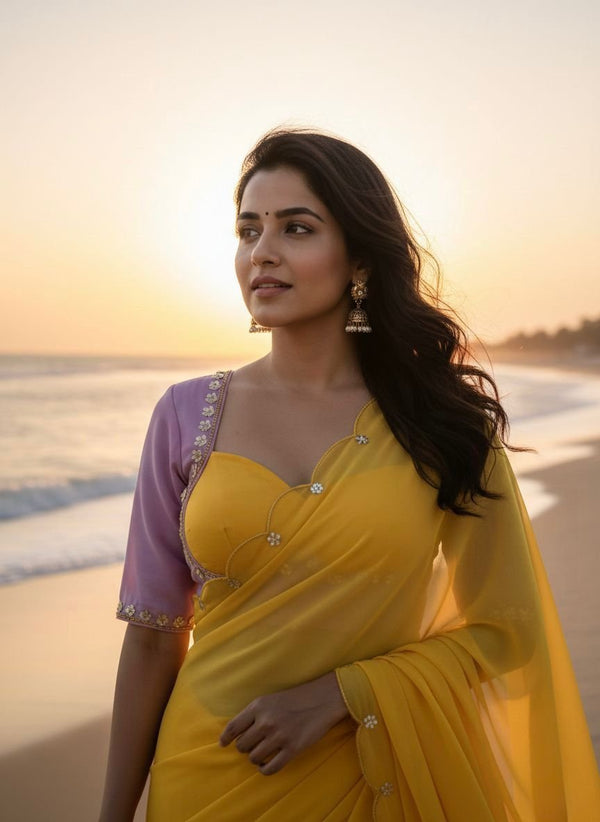 Faux Georgette Handwork Designer Saree ✨