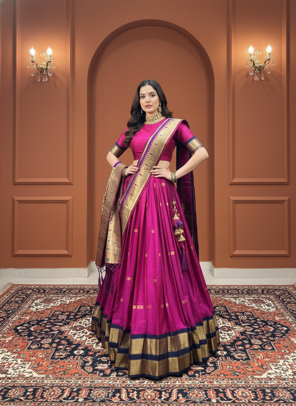 Royal Paithani Jacquard Silk Lehenga Set