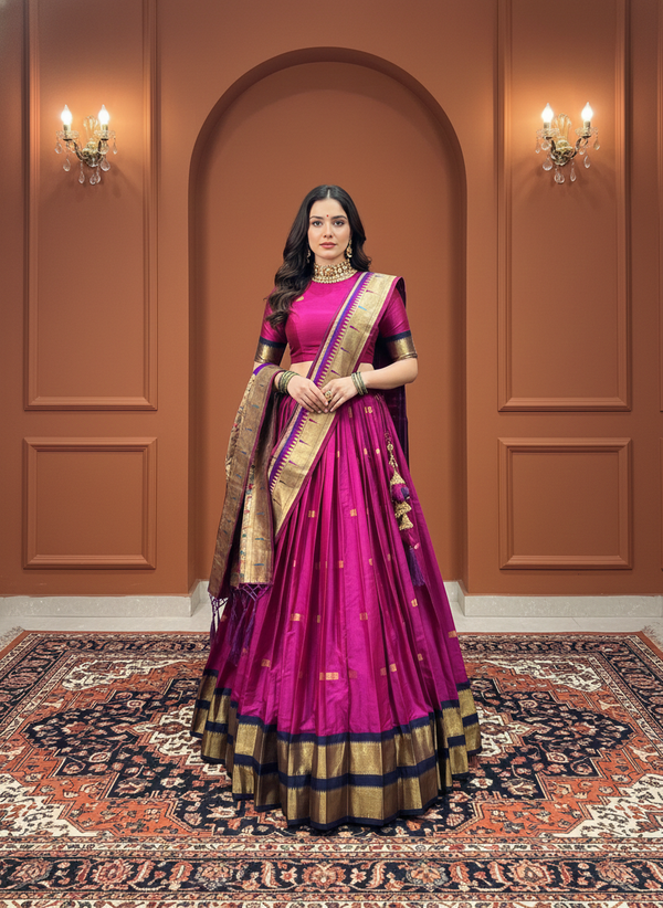 Royal Paithani Jacquard Silk Lehenga Set