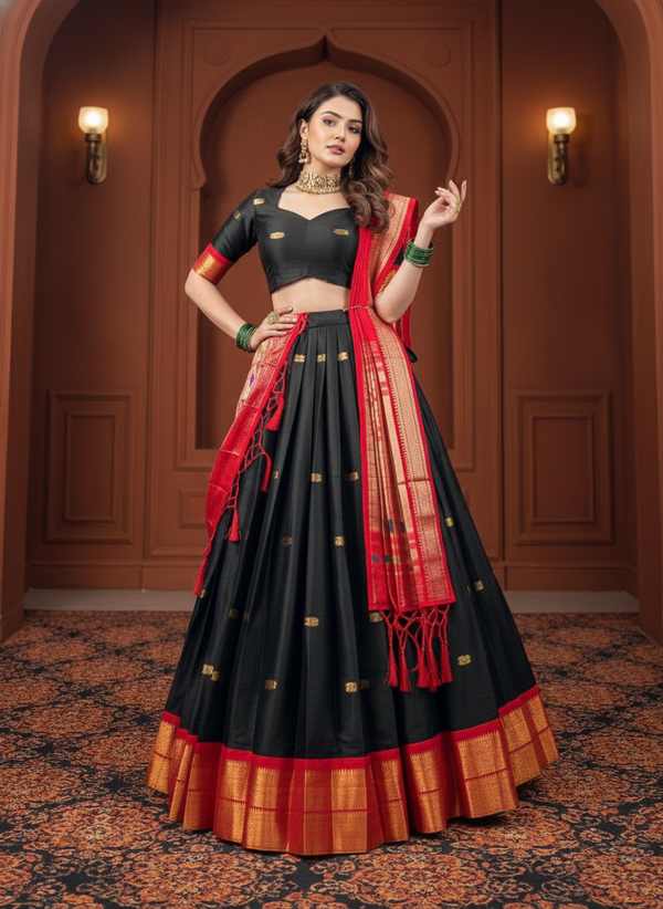 Royal Paithani Jacquard Silk Lehenga Set