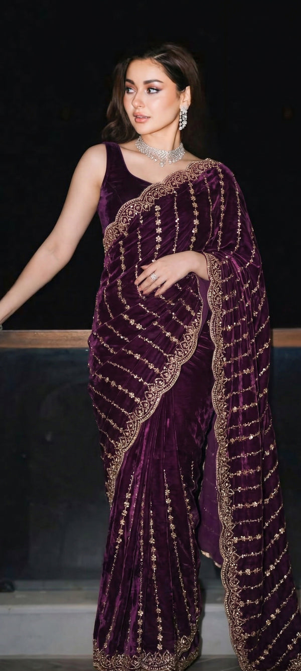 Soft Space Silk Beads & Sequins Saree silk blouse with beads & sequins embroidery work