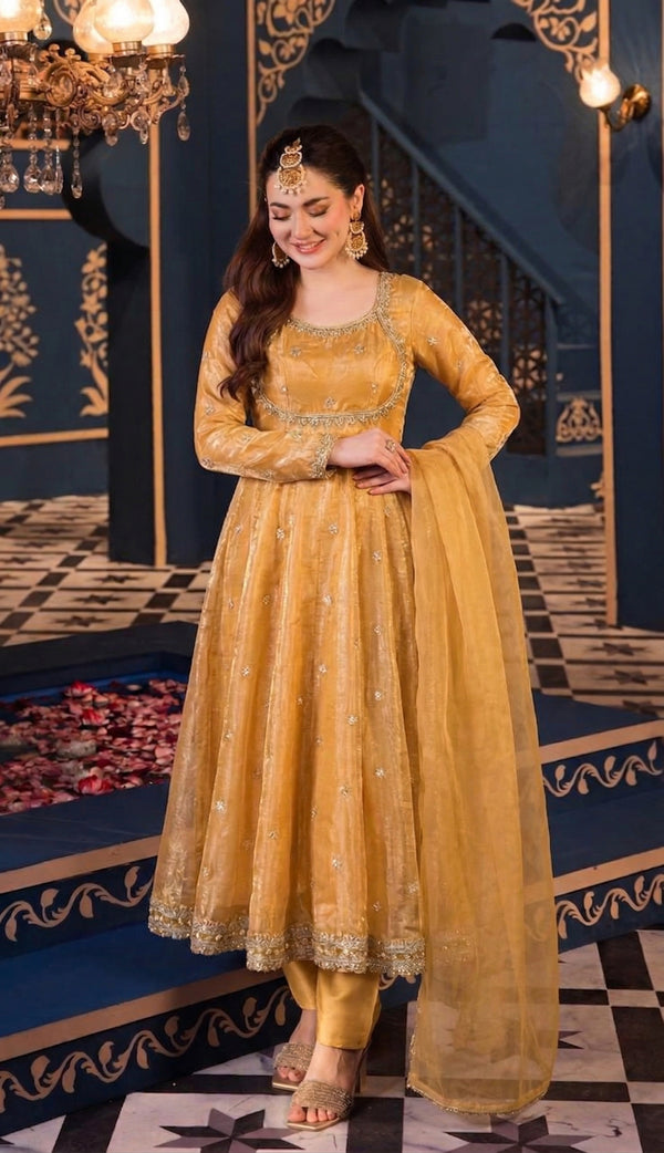 Fandy Silk Sequence Work 3-Piece Salwar Suit Set Coding with Sequence Work