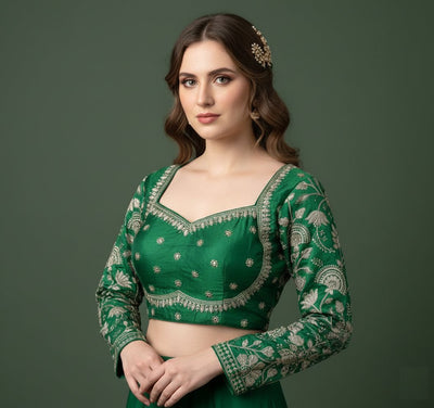 Heavy Silk Sequins Embellished Bridal Blouse ✨