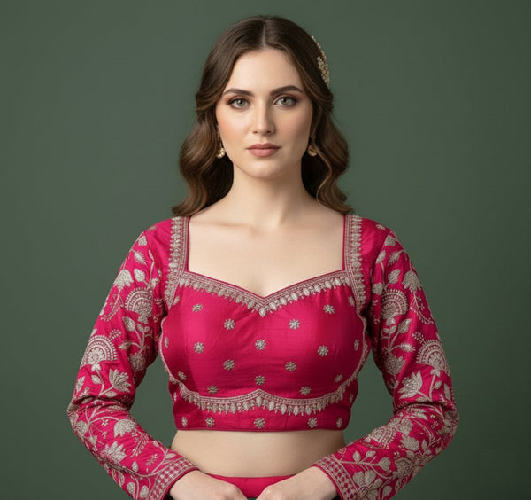 Heavy Silk Sequins Embellished Bridal Blouse ✨