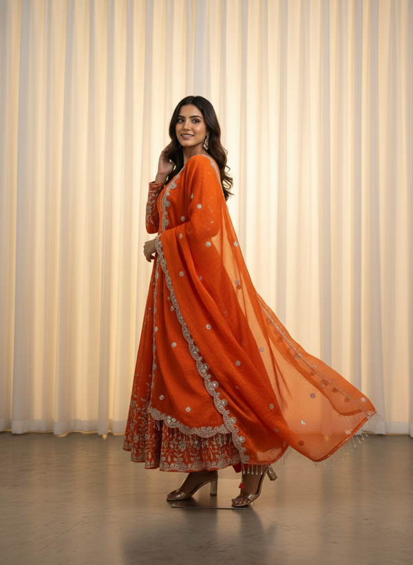 Fendy Silk Thread & Sequins Work Anarkali Set