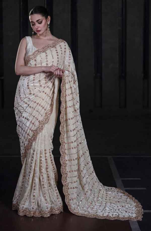 Soft Space Silk Beads & Sequins Saree silk blouse with beads & sequins embroidery work