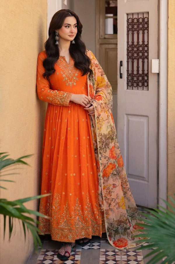 Georgette Sequence Work 3-Piece Salwar Suit Set with Digital Print with Fancy Lace