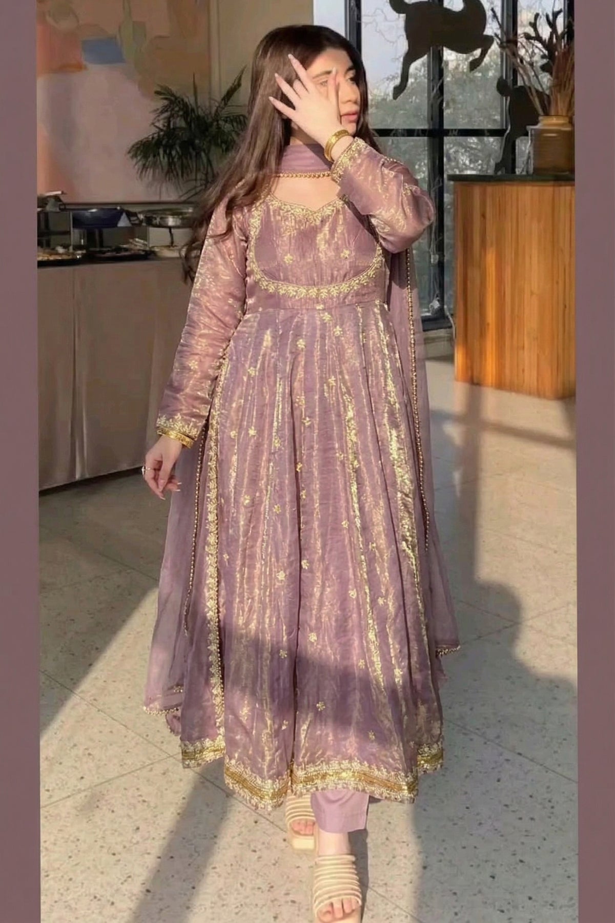 Fandy Silk Sequence Work 3-Piece Salwar Suit Set Coding with Sequence Work