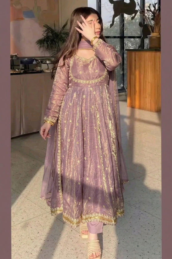 Fandy Silk Sequence Work 3-Piece Salwar Suit Set Coding with Sequence Work