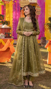 Fandy Silk 3-Piece Salwar Suit Set featuring intricate sequence work on a rich silk fabric, perfect for festive and special occasions
