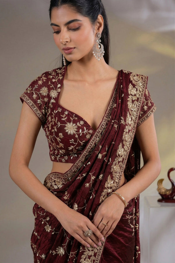 Premium Space Silk Sequins Saree
