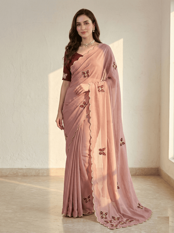 Butterfly Handwork Saree