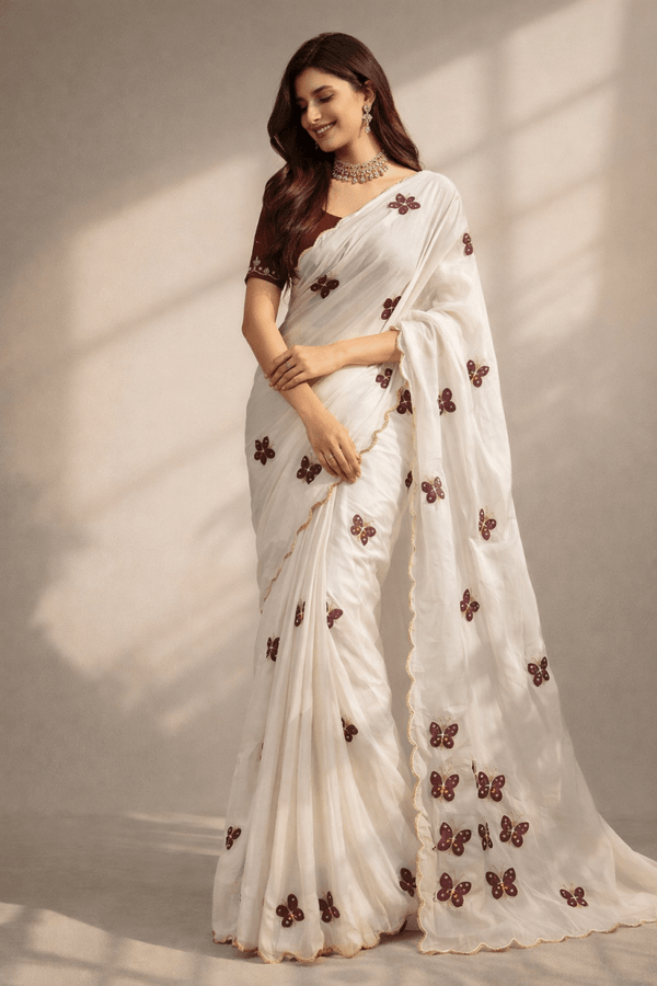 Butterfly Handwork Saree