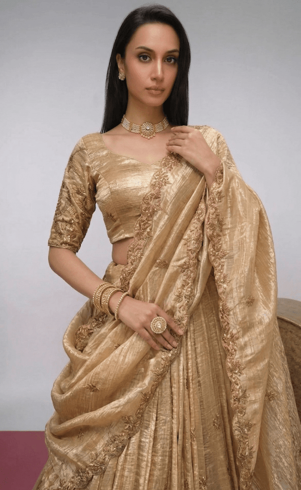 Crush Lehenga with Lace work Dupatta and Sequince Embriodary work