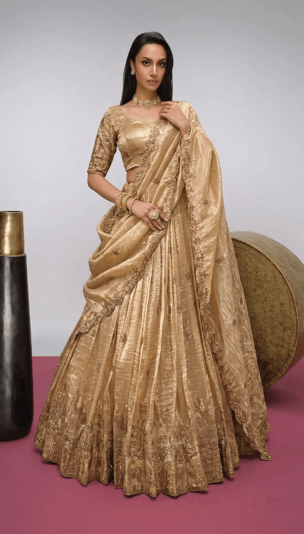 Crush Lehenga with Lace work Dupatta and Sequince Embriodary work