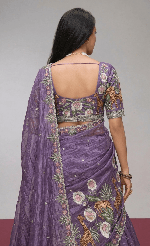 Crush Lehenga with Lace work Dupatta and Sequince Embriodary work