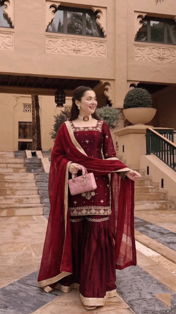 Designer Sequin Jimmy Choo Palazzo Set with Crancy Dupatta