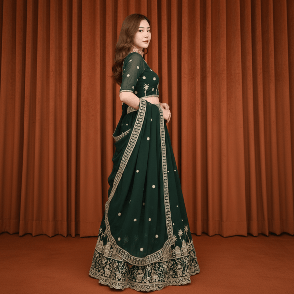 Elegant Fox Georgette Sequin Embroidered Palazzo Set with Dupatta