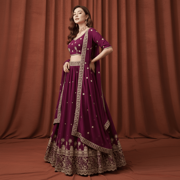 Elegant Fox Georgette Sequin Embroidered Palazzo Set with Dupatta