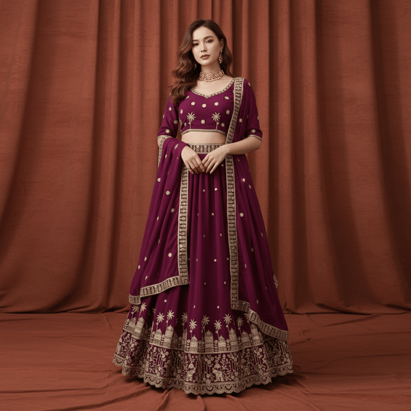 Elegant Fox Georgette Sequin Embroidered Palazzo Set with Dupatta